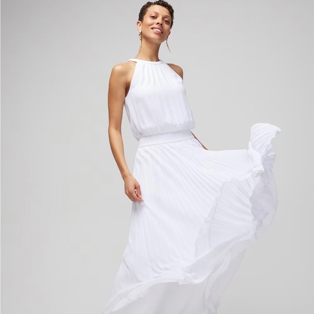 WHBM braided halter maxi dress